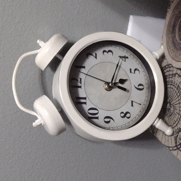 unknown Accents Vintage Old School Bell Alarm Clock Ivory Beige